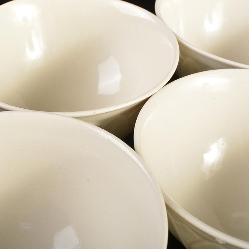 中国　徳化窯白磁　蓮弁刻　煎茶碗　盃　五客　M　8709E