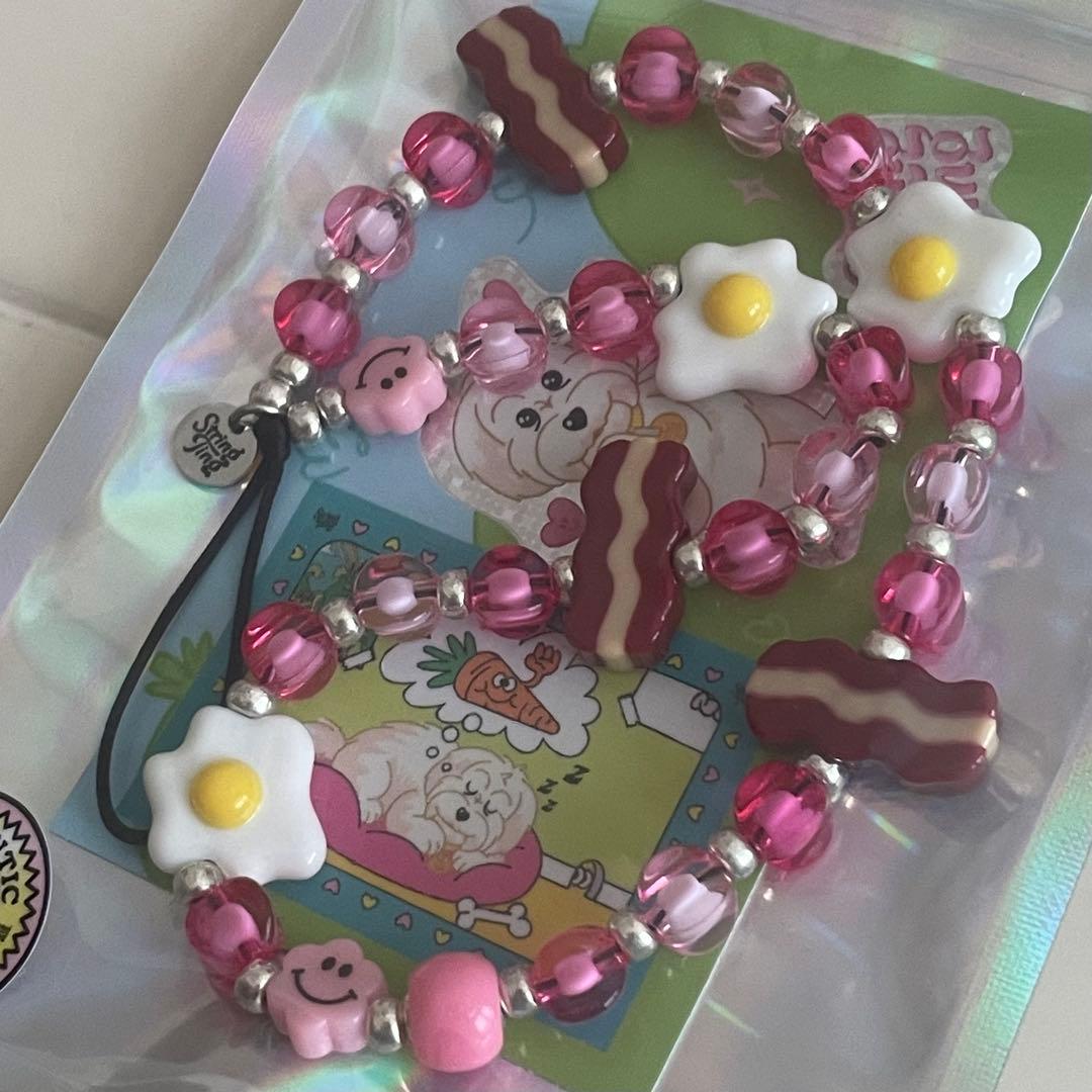 ストリングティング ベーコン エッグ 目玉焼き ピンク