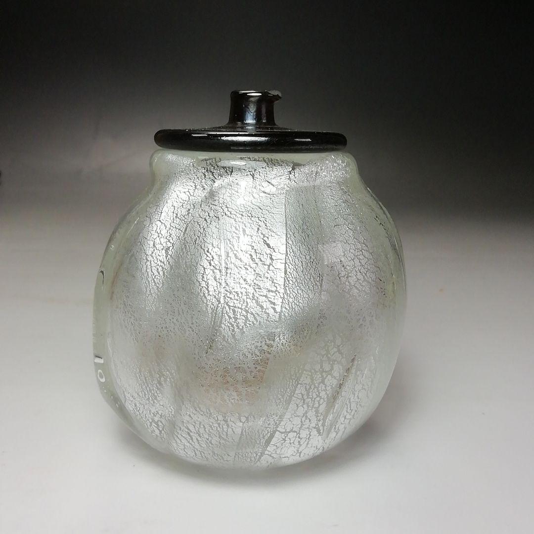 Ｓ７１４　茶入　『銀彩硝子　茶入』『伊藤直仁』　共箱　茶道具