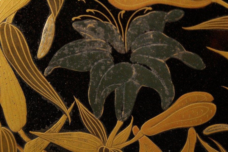 中国美術 竹足 天蒔絵 小卓台 唐物 極上 希少 旧家蔵出