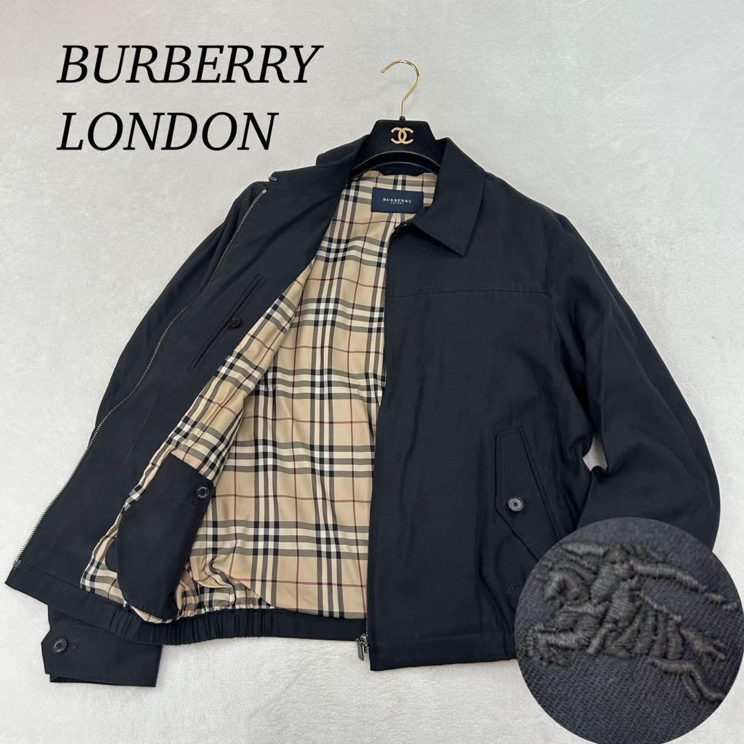 K612 M バーバリーロンドン ノバチェック柄 ブルゾン ブラック メンズ