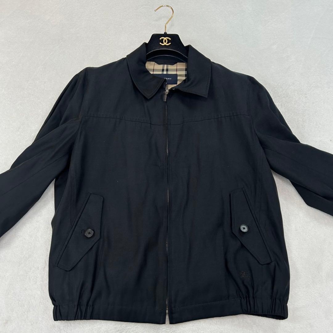 K612 M バーバリーロンドン ノバチェック柄 ブルゾン ブラック メンズ