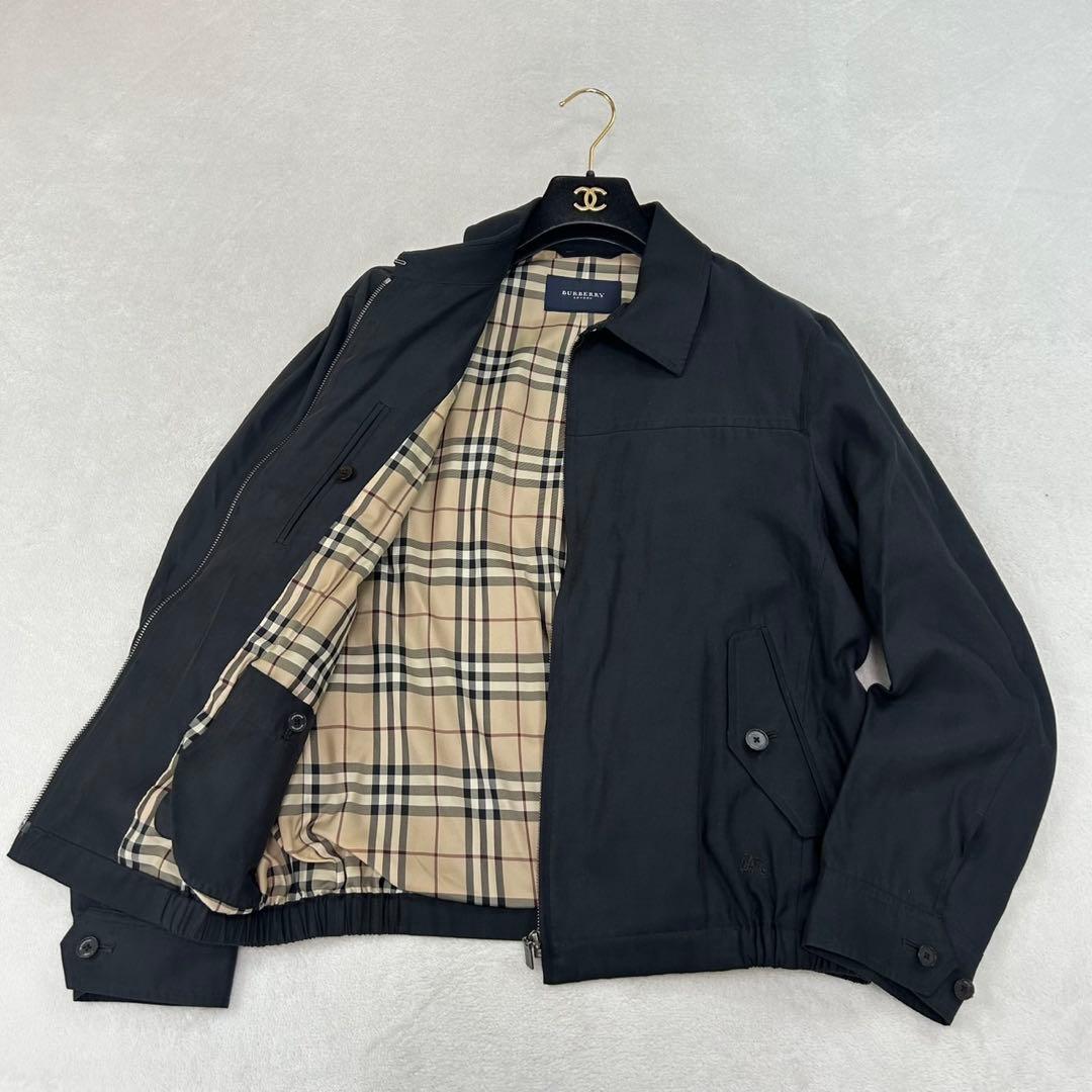 K612 M バーバリーロンドン ノバチェック柄 ブルゾン ブラック メンズ