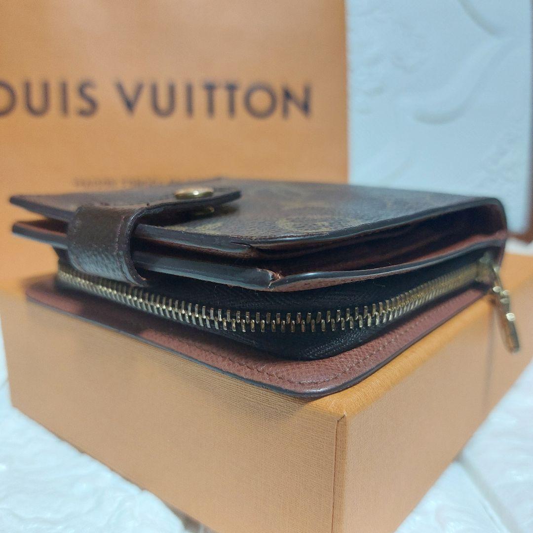 Louis Vuittonルイヴィトン モノグラム コンパクトジップ 二つ折財布