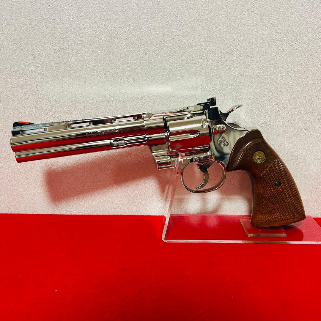 【Rモデル】 タナカ コルトパイソン　ニッケルフィニッシュ　6インチ ガスガン