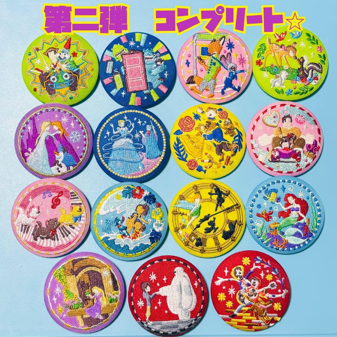 Disney Characters ディズニー刺繍缶バッジ2 コンプリートセット