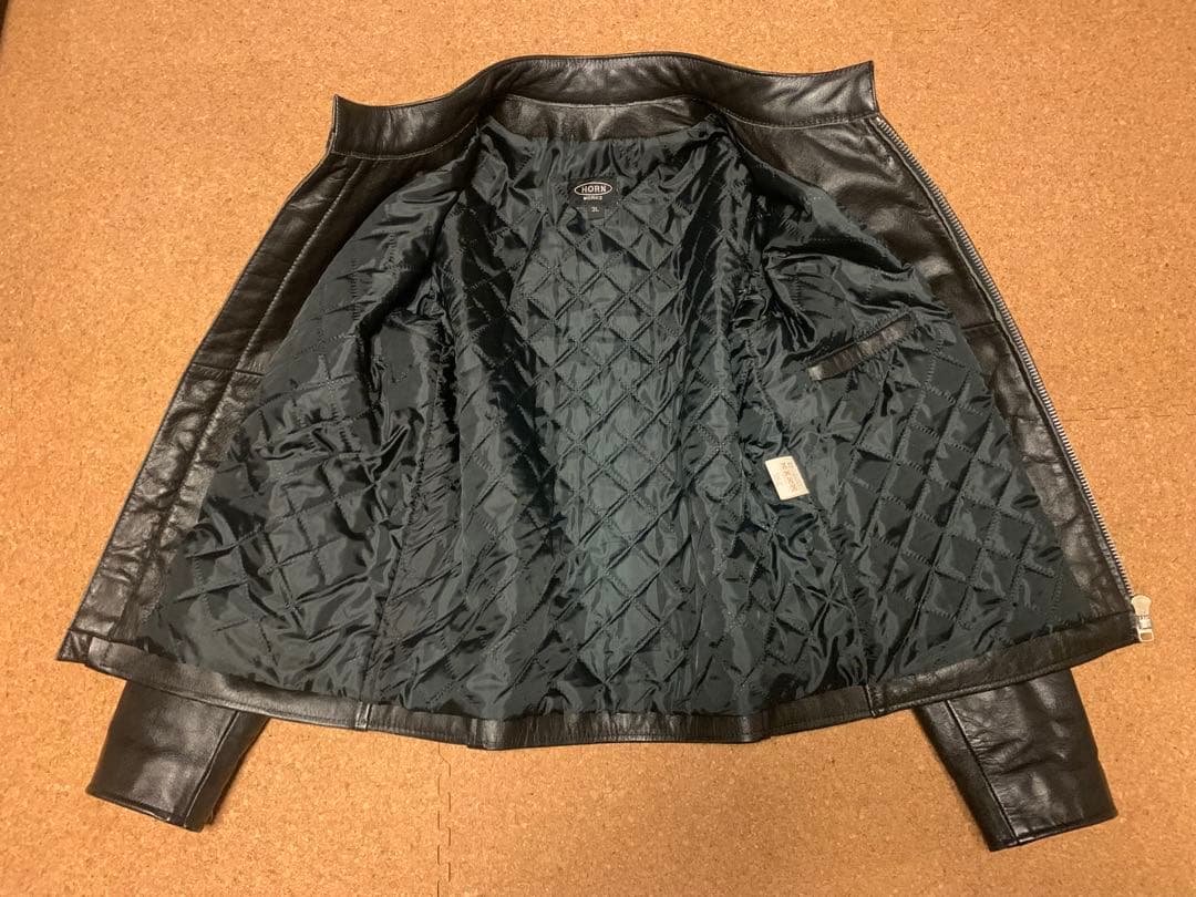 HORN WORKS シングルライダースジャケット 3L キルティング 黒