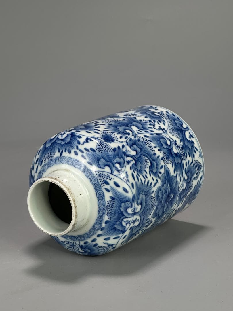 中国美術　煎茶道具　茶器　青花花卉文茶壺　染付茶入　時代　古物　唐物