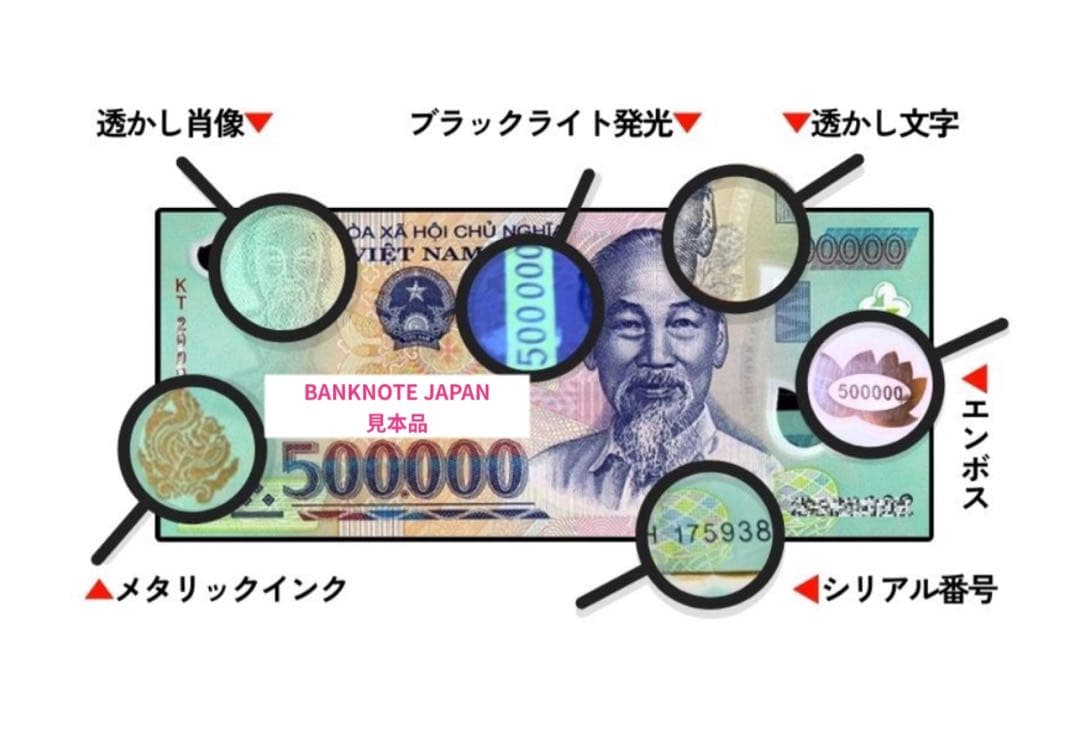 【RV償還紙幣】ベトナム50万ドン10枚　旧貨幣　非現行