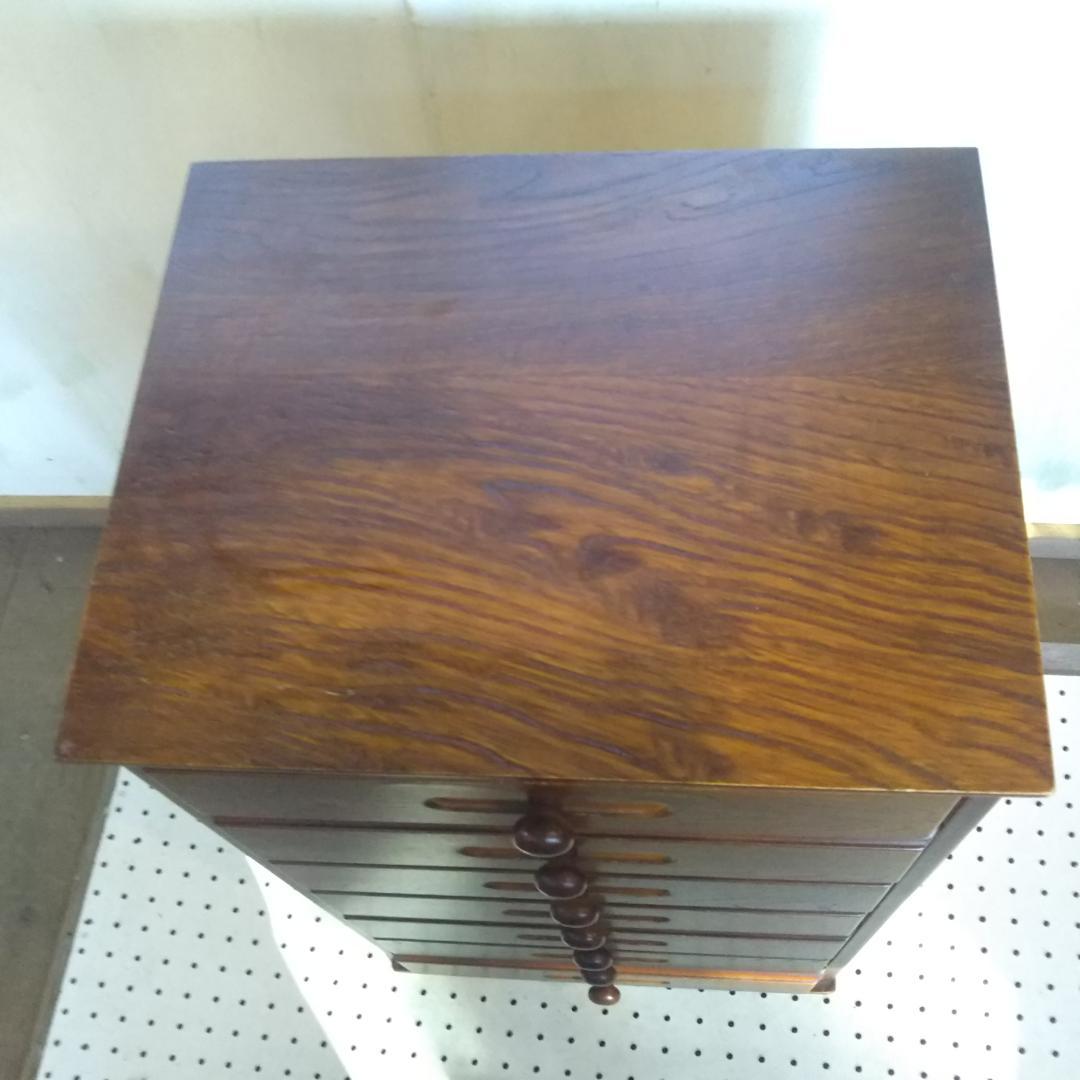 昭和レトロ　書類入れ　引き出し　７段チェスト　収納　小物入れ　木製　アンティーク