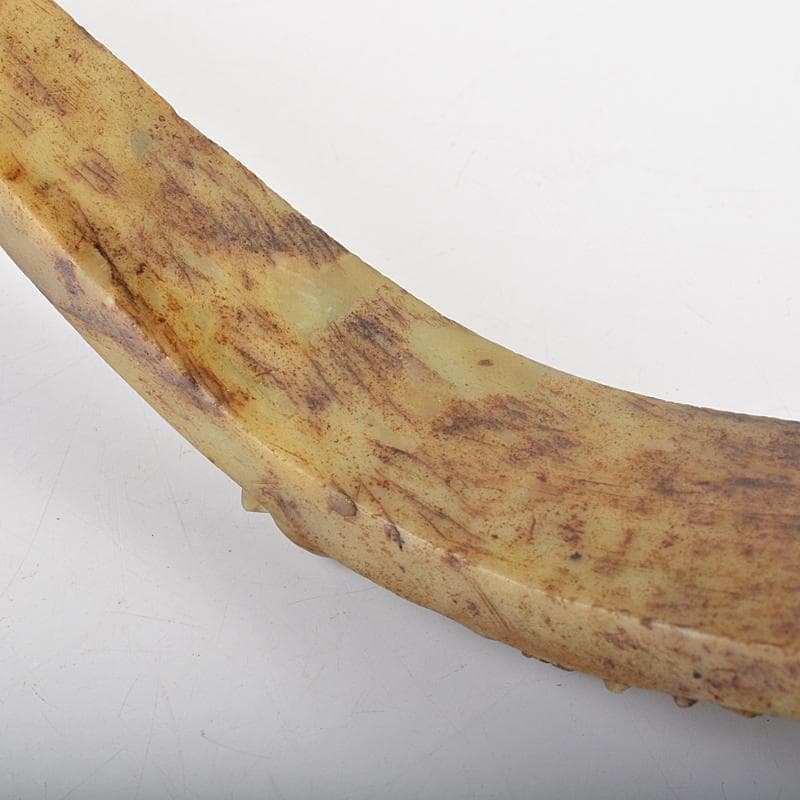 中国　玉石彫刻　人物刻　如意　D　R7205