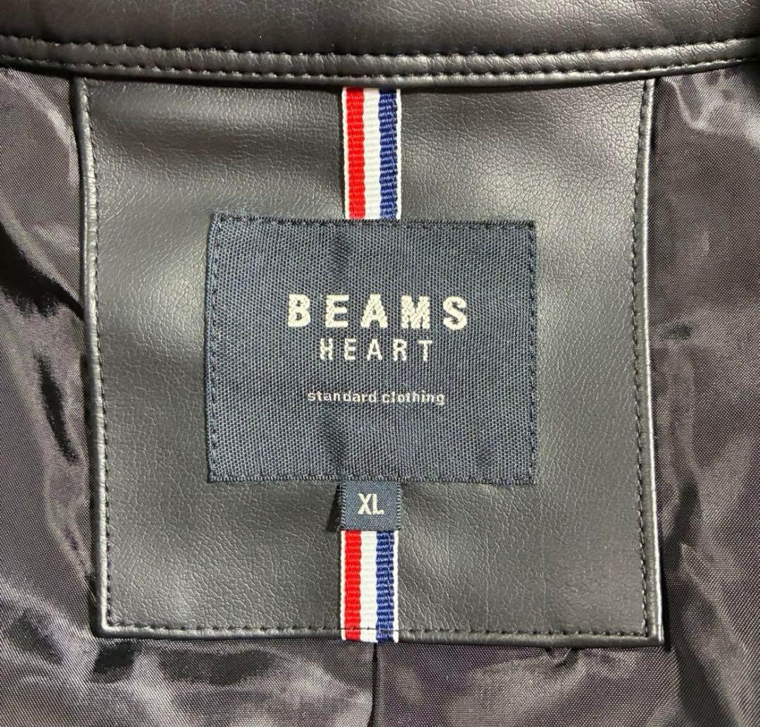 【人気 美品】ビームス　レザージャケット　黒　シングルライダー