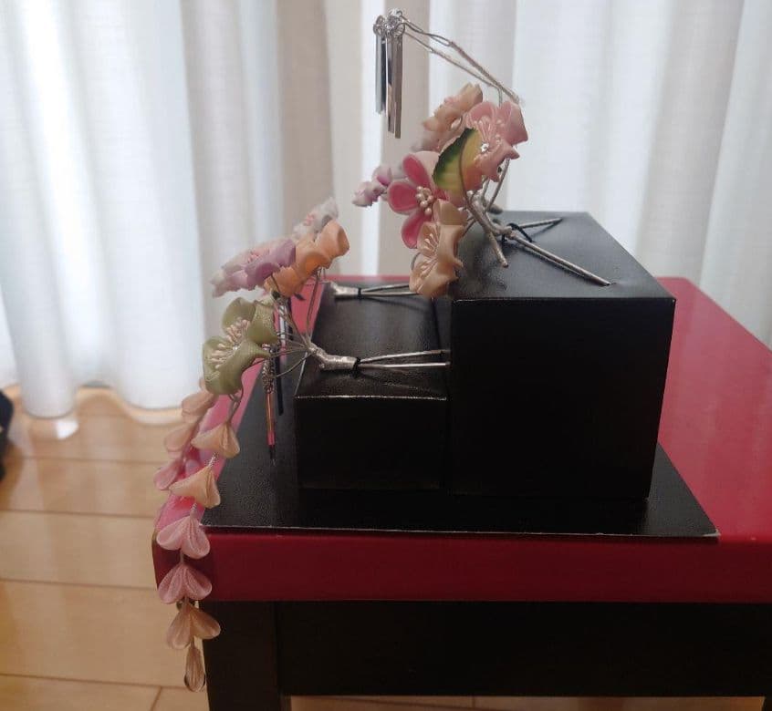 七五三 7歳　着物、髪飾り(勝山かんざし、かのこ)セット