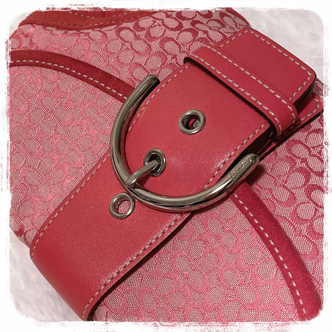 希少レア✧︎*。COACH SOHO ミニシグネチャーワンショルダーバッグ ピンク