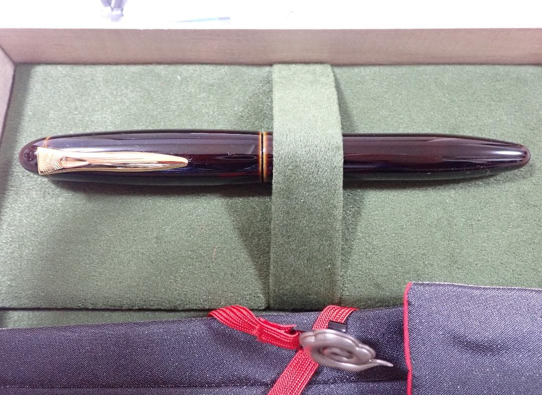 プラチナ 出雲 溜塗り 枇杷溜 外箱・木箱・説明書・付属品　全て揃い　新品完品