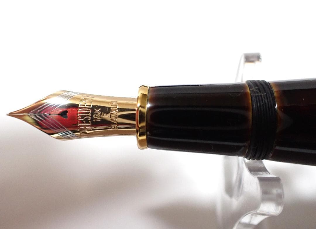 プラチナ 出雲 溜塗り 枇杷溜 外箱・木箱・説明書・付属品　全て揃い　新品完品