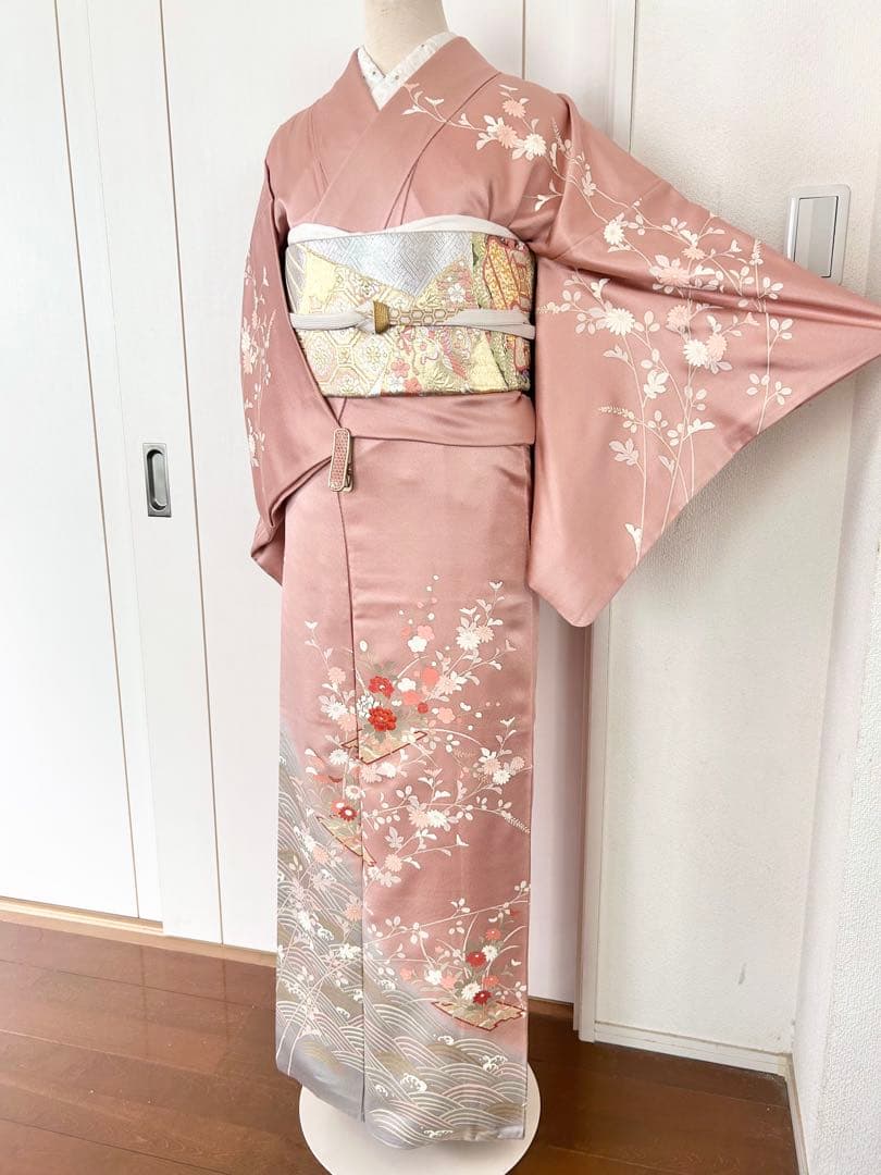 美品　正絹訪問着　紋付　フルセット4点　入学式　七五三　お宮参り