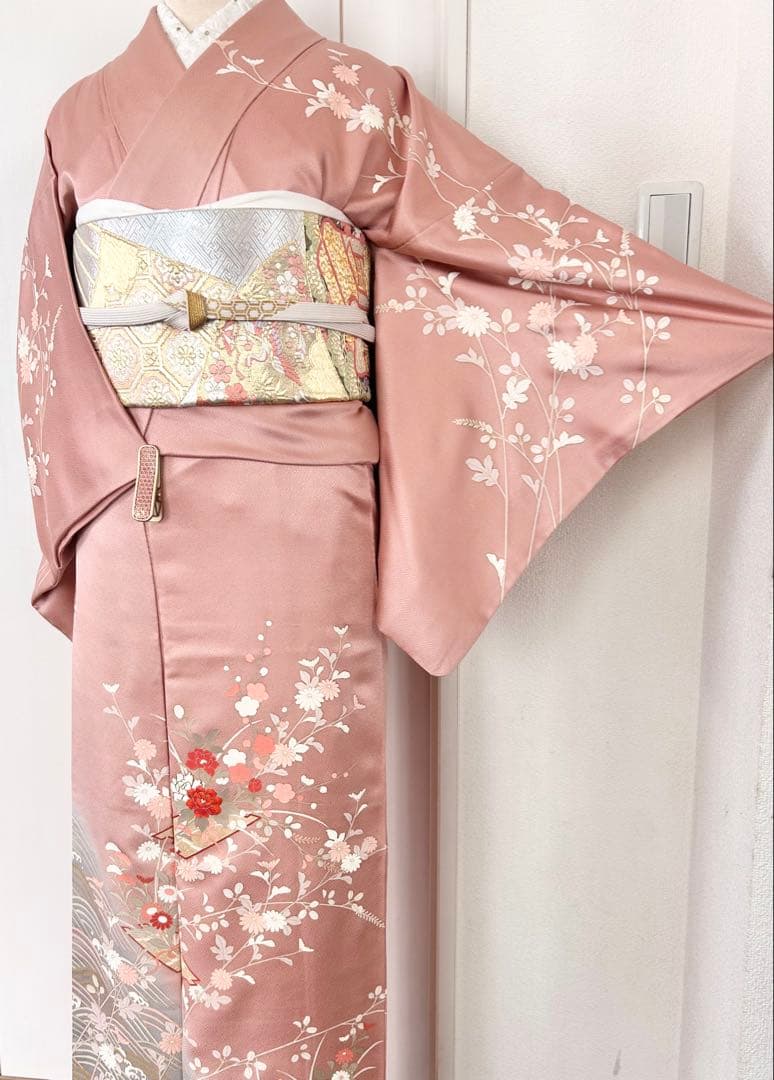 美品　正絹訪問着　紋付　フルセット4点　入学式　七五三　お宮参り