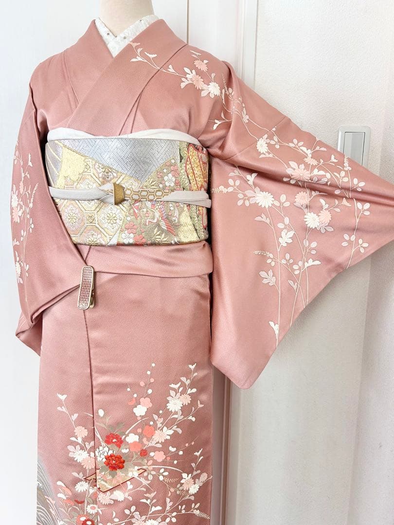 美品　正絹訪問着　紋付　フルセット4点　入学式　七五三　お宮参り