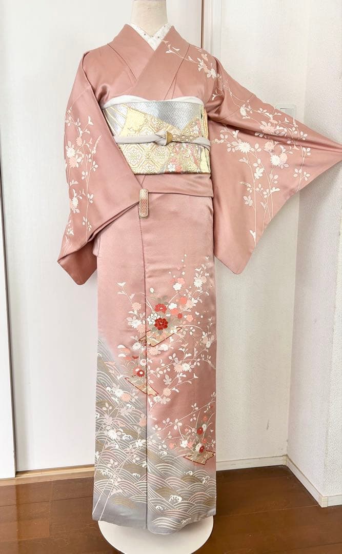 美品　正絹訪問着　紋付　フルセット4点　入学式　七五三　お宮参り