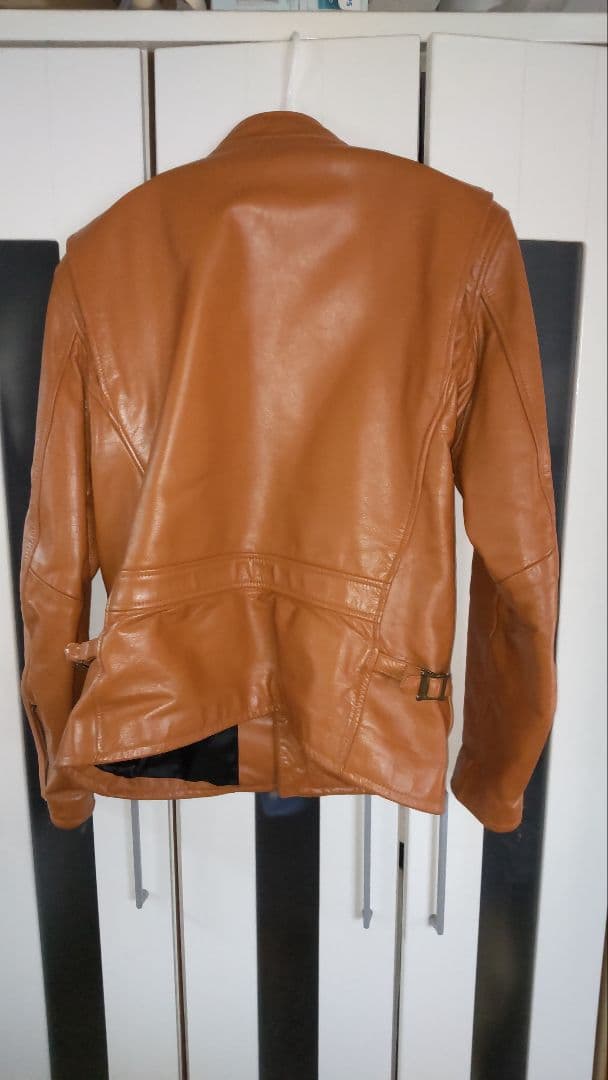 ブラウン レザー シングルライダースジャケット