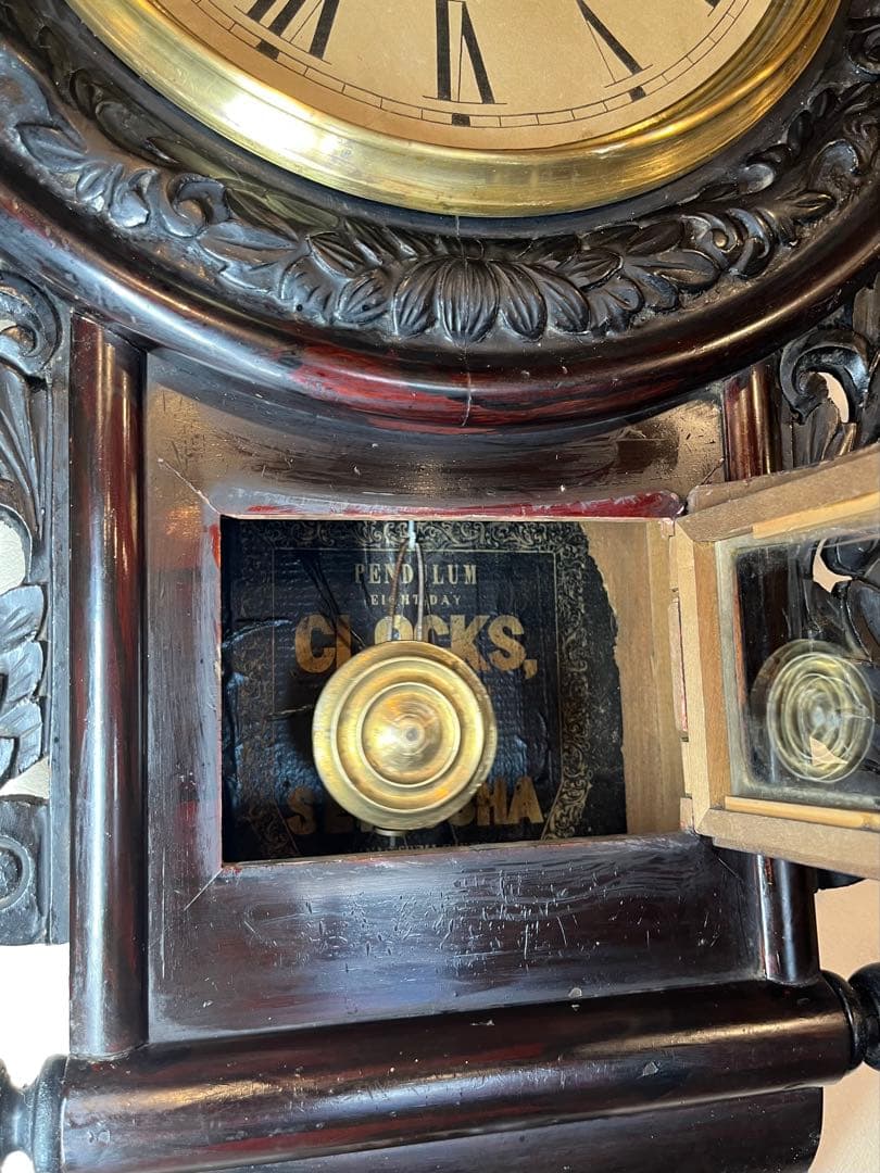 大巻物　柱時計　古時計　振り子　ゼンマイ　ボンボン　レトロ　精工舎　アンティーク