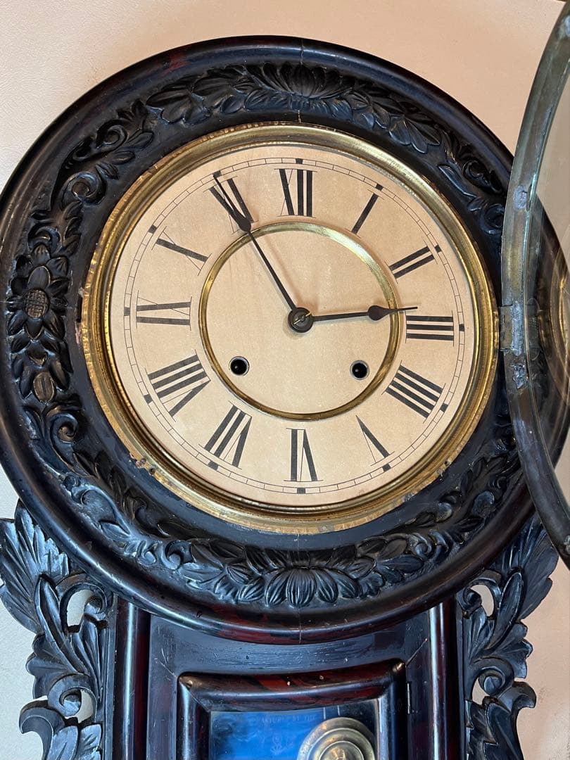 大巻物　柱時計　古時計　振り子　ゼンマイ　ボンボン　レトロ　精工舎　アンティーク