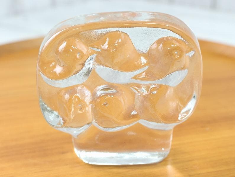 2個セット イッタラ ヨルマ・ヴェンノラ クマと鳥のガラスのオブジェ