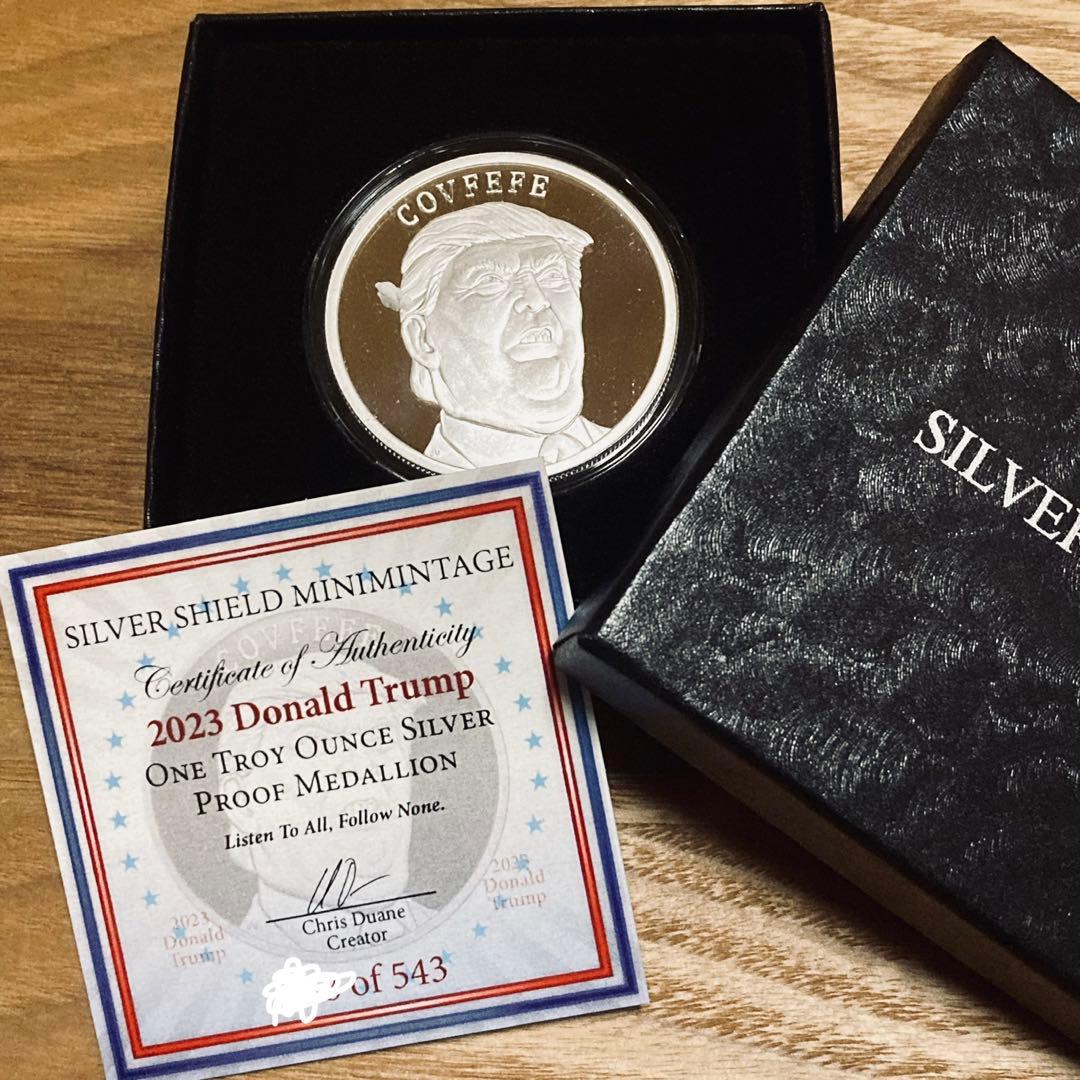 （レア！）トランプ大統領　1オンス　銀貨　COVFEFE