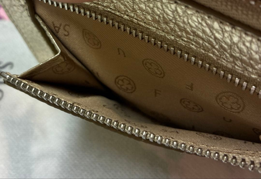 サロンドアルファード ルクーチェ L字ファスナー ミニ財布ゴールド