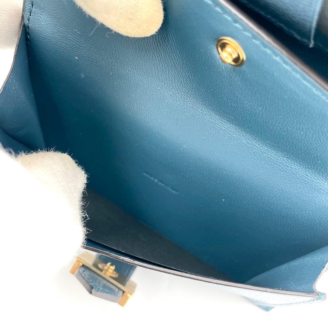 未使用★GIVENCHY キルティング　2G 二つ折り財布　レザー　ブルー系