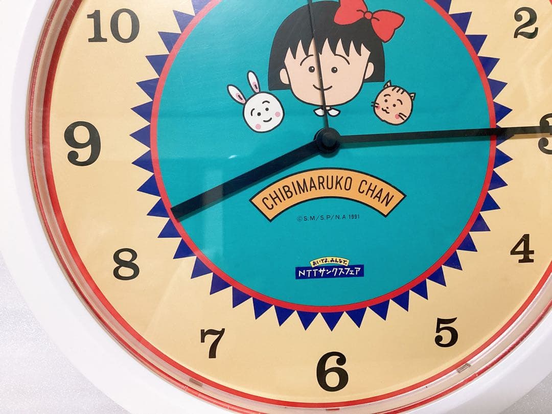 昭和レトロ ❤︎ちびまる子ちゃん❤︎ 1992年NTTサンクスフェア 掛け時計 レア