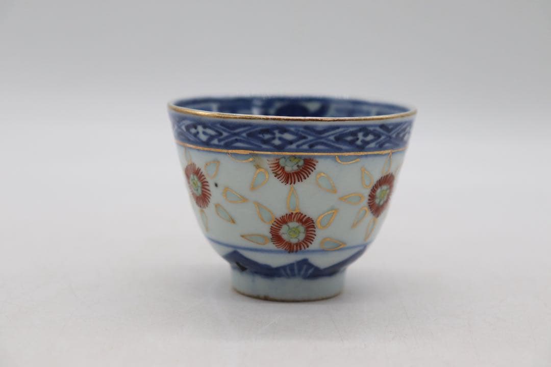 中国　清時代　康熙年製　玲瓏茶器　湯呑み5点　送料込み250626