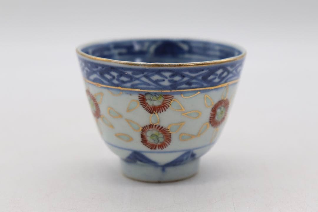 中国　清時代　康熙年製　玲瓏茶器　湯呑み5点　送料込み250626