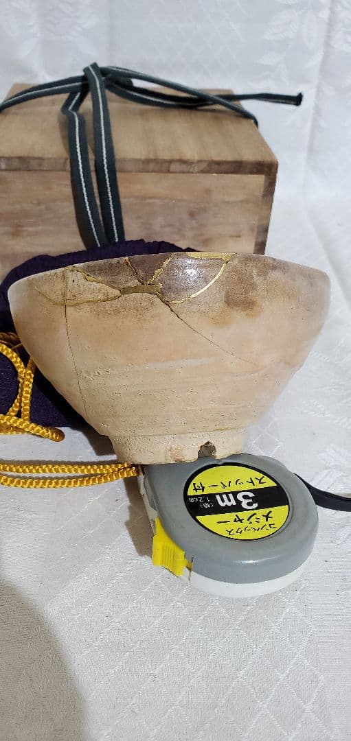 茶道具　時代物　古萩焼のお茶碗　金継　骨董品、美術品