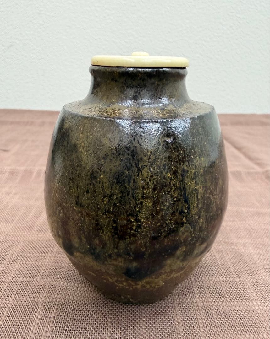 森本陶谷　丹波茶入　共箱　仕覆付　 優品