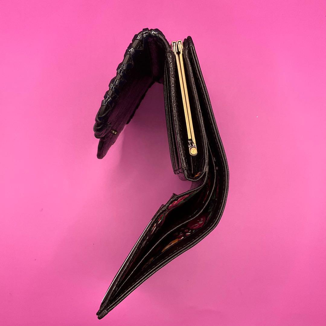 【新品】定価22000円アナスイ財布ブラック★ルビーがま口二つ折り