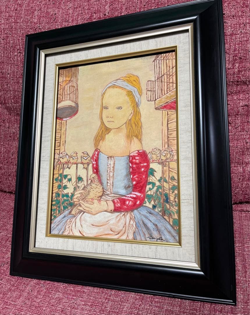 藤田嗣治 絵画 油絵 油彩 肉筆 額縁