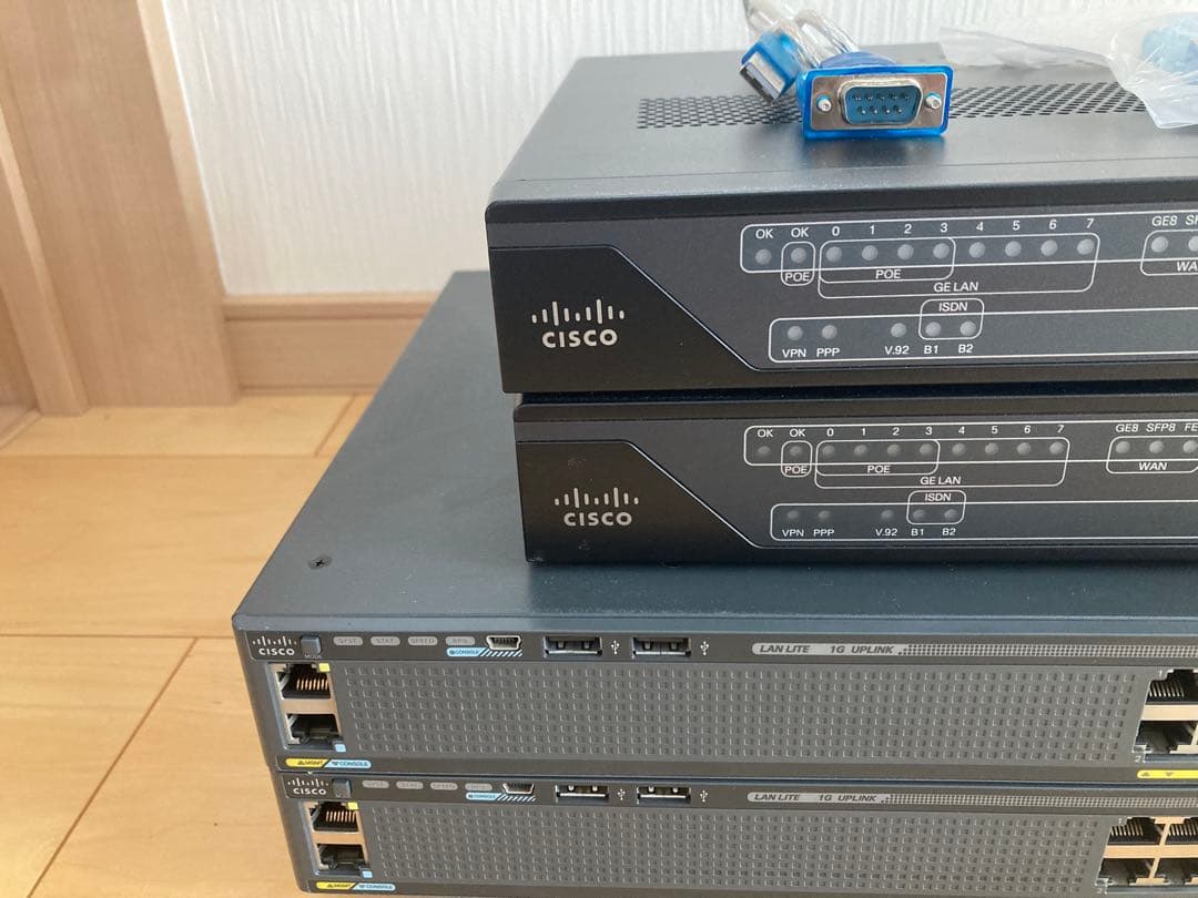 【CCNA、CCNP】 4台Cisco891FJ、Catalyst2960X