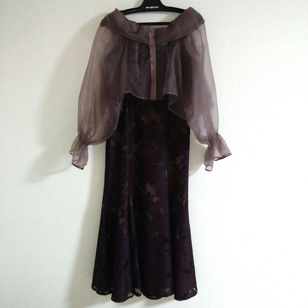 etoll. シアーブラウス&マーメイドキャミソール　パーティードレス　M