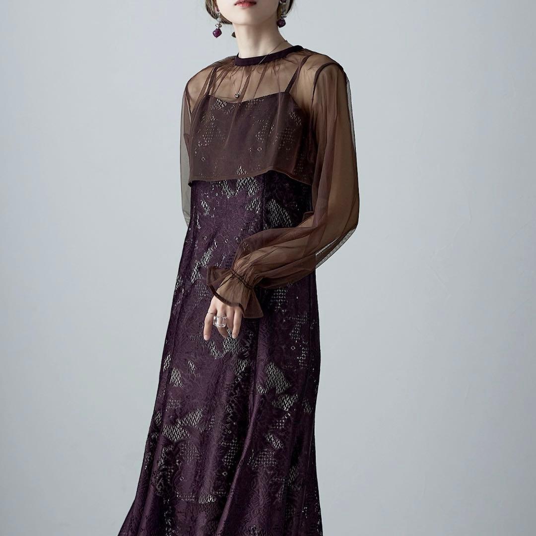 【美品】etoll. エトル　3wayシフォンボレロ&レースキャミドレス　結婚式