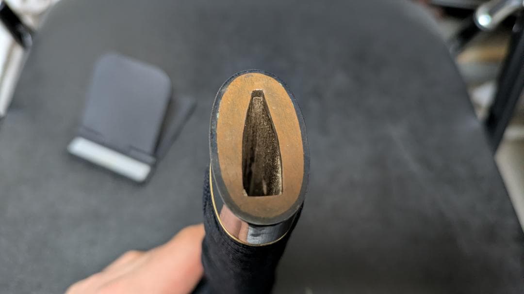 ス*ン様 日本刀、居合刀、脇差、拵え 江戸兎 ウサギ 目貫 の正絹黒色 柄前長１