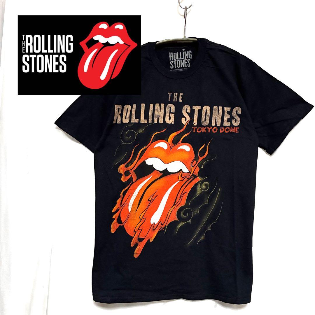 ローリングストーンズ ファイアー ベロT黒 ①