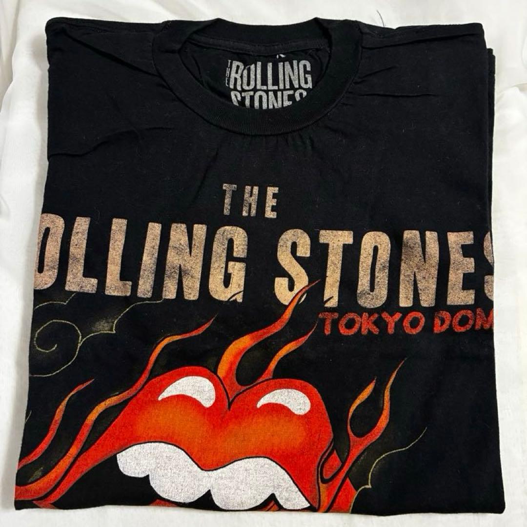 ローリングストーンズ ファイアー ベロT黒 ①