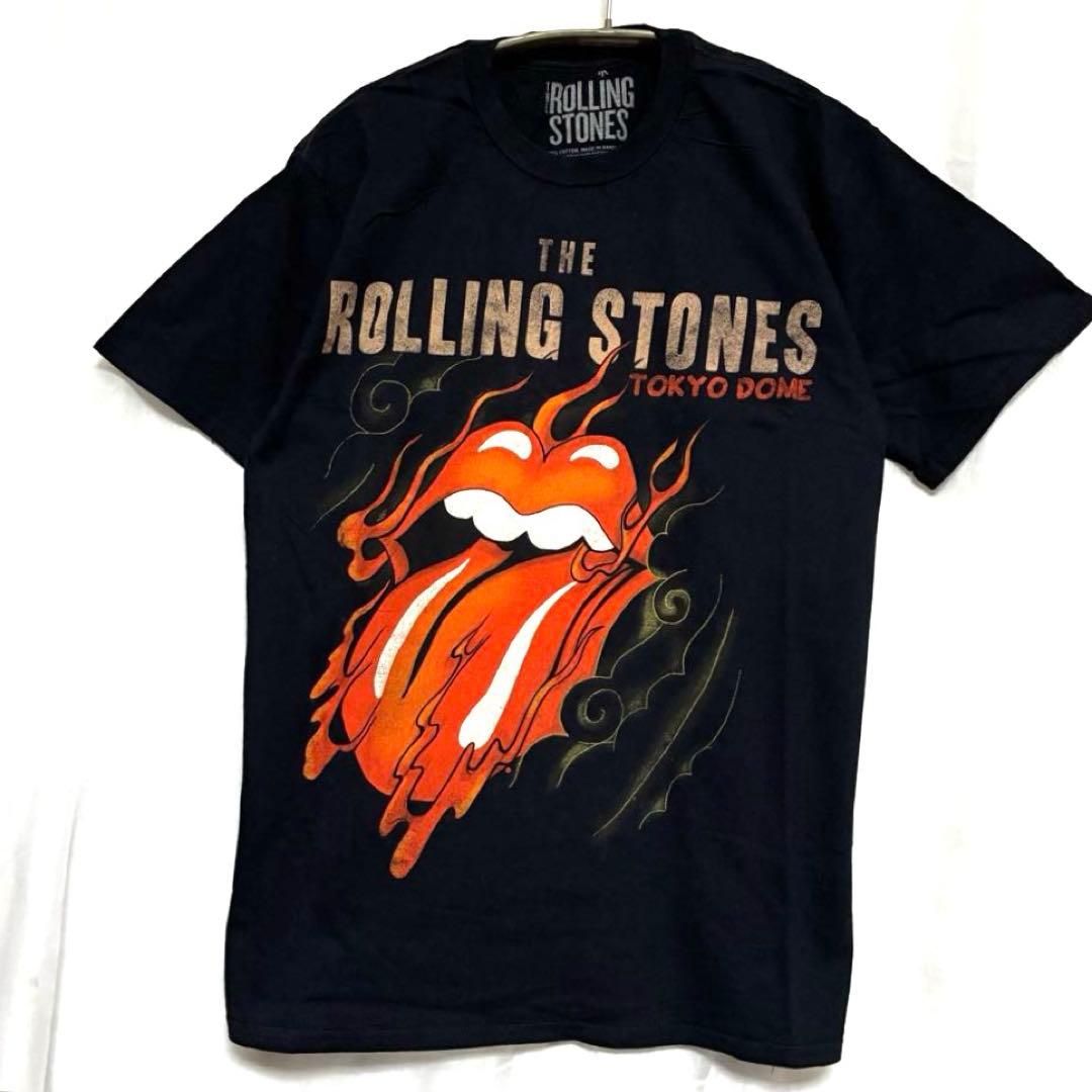 ローリングストーンズ ファイアー ベロT黒 ①