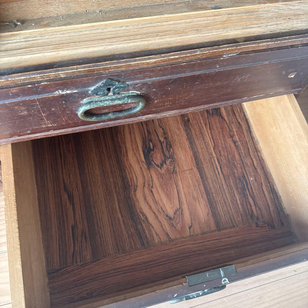 木製ダークブラウン箪笥 引き出し付き