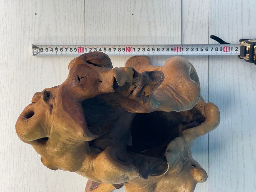 木製彫刻 自然な形状のオブジェ 約30cm