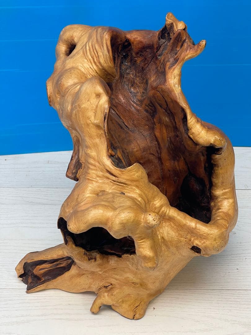 木製彫刻 自然な形状のオブジェ 約30cm