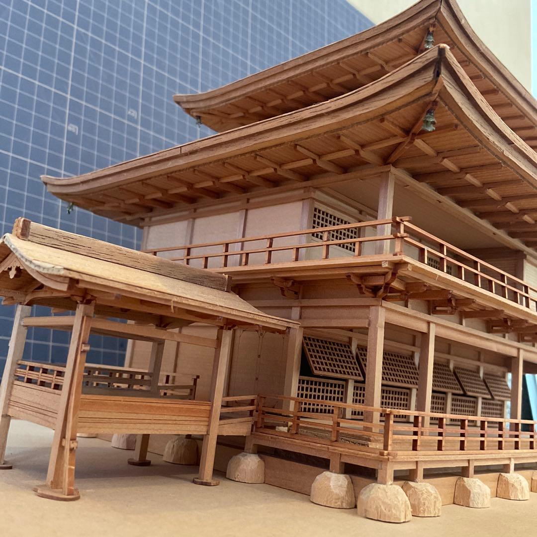 完成品　Woody JOE/ウッディジョー 1/75 金閣　白木作り【組立済み】