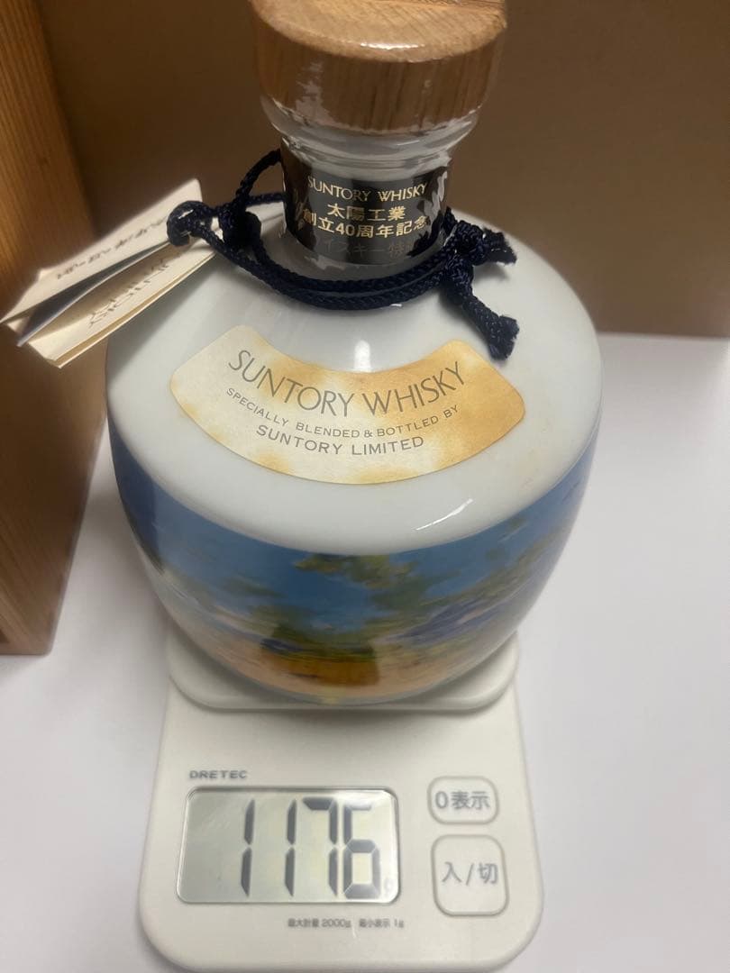 希少 サントリーウイスキー 太陽工業40周年記念 陶器ボトル 未開封 木箱限定品